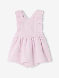 Baby-Rok, jurk-Geboortejurk met geïntegreerd broekje voor over de luier