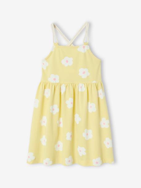 Fille-Robe à bretelles cordelette imprimée fleurs fille