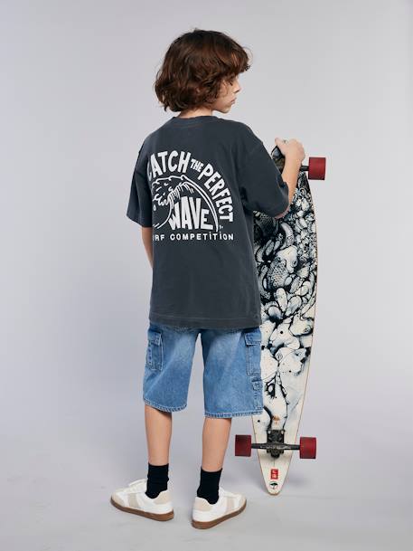 Garçon-T-shirt motif devant/dos effet délavé JONEN