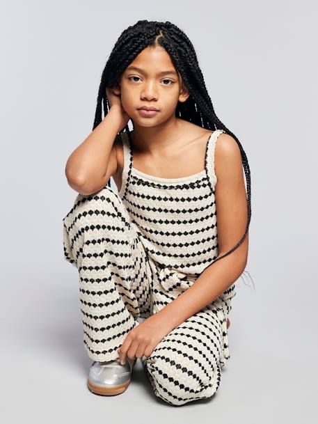 Fille-T-shirt, sous-pull-Débardeur en maille fantaisie fille