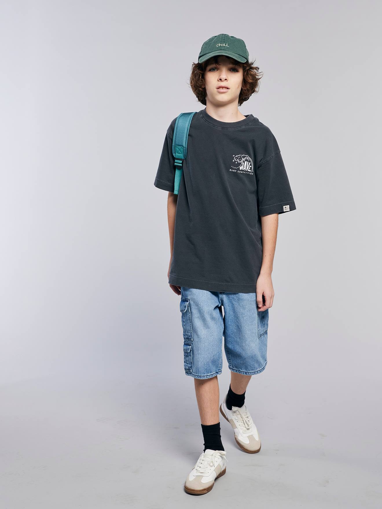 Bermuda In Skatestijl Jonen Gebleekt Denim