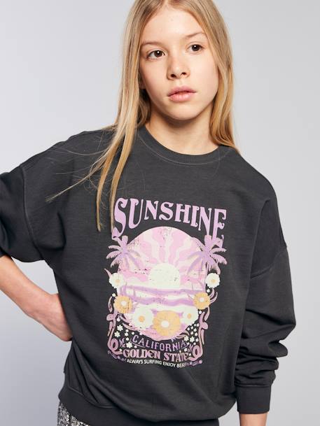 Fille-Sweat oversize sunshine JONEN fille effet délavé