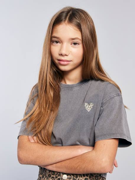 Fille-T-shirt, sous-pull-Tee-shirt cropped fille JONEN