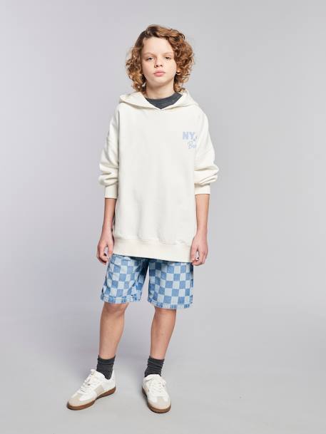 Garçon-Bermuda motif damier forme loose JONEN
