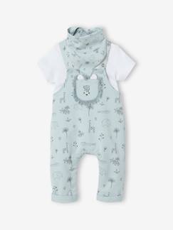 3-delige geboorteset tuinbroek + romper + sjaal  - vertbaudet enfant