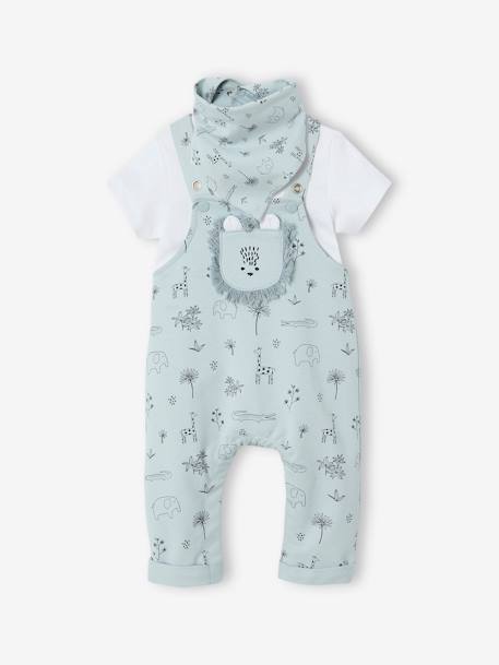 Bébé-Ensemble 3 pièces naissance salopette + body + foulard