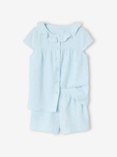 -Pyjamabroekje voor meisjes in katoenen mousseline