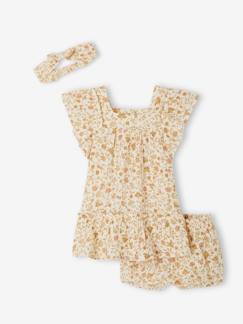 Baby-Rok, jurk-Cadeauset met jurk + broekje + haarband voor baby