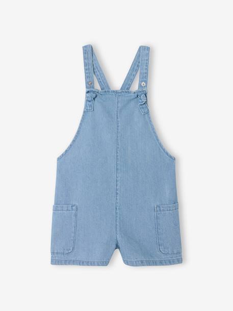 Fille-Salopette courte en denim léger fille