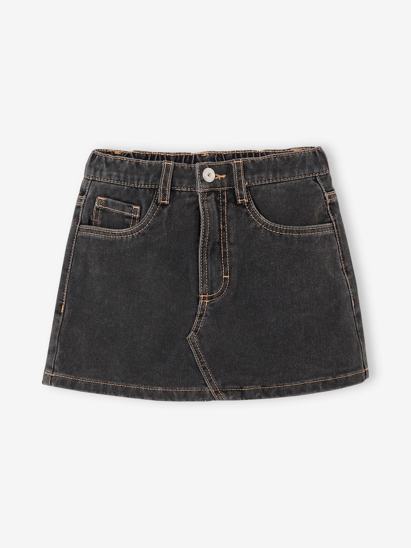 Vertbaudet Jeans Shortrokje Voor Meisjes Antraciet