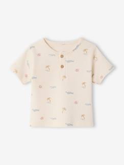 Bébé-T-shirt, sous-pull-Tee-shirt bébé en maille nid d'abeille imprimée