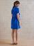 Robe-chemise courte gaze de coton grossesse et allaitement bleu électrique+vieux rose - vertbaudet enfant 