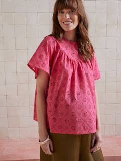Vêtements de grossesse-Blouse de grossesse broderie anglaise
