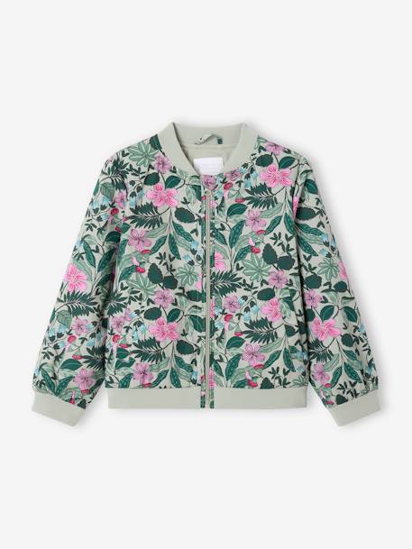 Fille-Manteau, veste-Blouson style bomber motifs fleurs fille