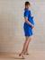 Robe-chemise courte gaze de coton grossesse et allaitement bleu électrique+vieux rose - vertbaudet enfant 