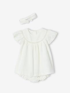 Baby-Rok, jurk-Geboorteset van Engels borduursel, jurk, brokje en haarband