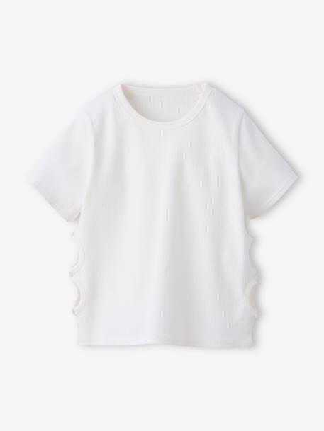 Fille-T-shirt, sous-pull-T-shirt fille ajouré côtés