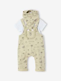3-delige geboorteset tuinbroek + romper + sjaal  - vertbaudet enfant