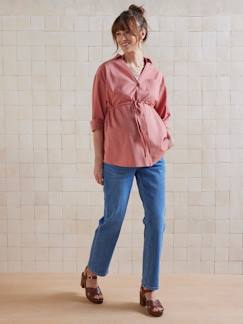Vêtements de grossesse-Allaitement-Chemisier coton effet lin grossesse et allaitement