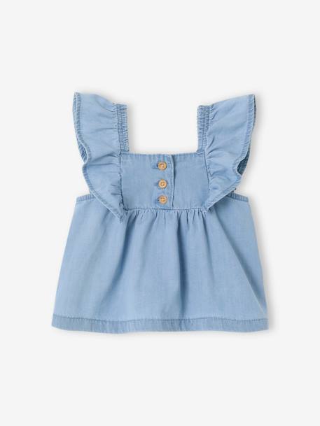 Bébé-Blouse manches courtes volantées bébé en denim léger