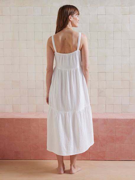 Robe fines bretelles gaze de coton grossesse et allaitement blanc+Bleu - vertbaudet enfant 