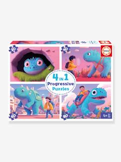 Jouet-Jeux éducatifs-Puzzle 4 en 1 progressif dinos sympathiques
