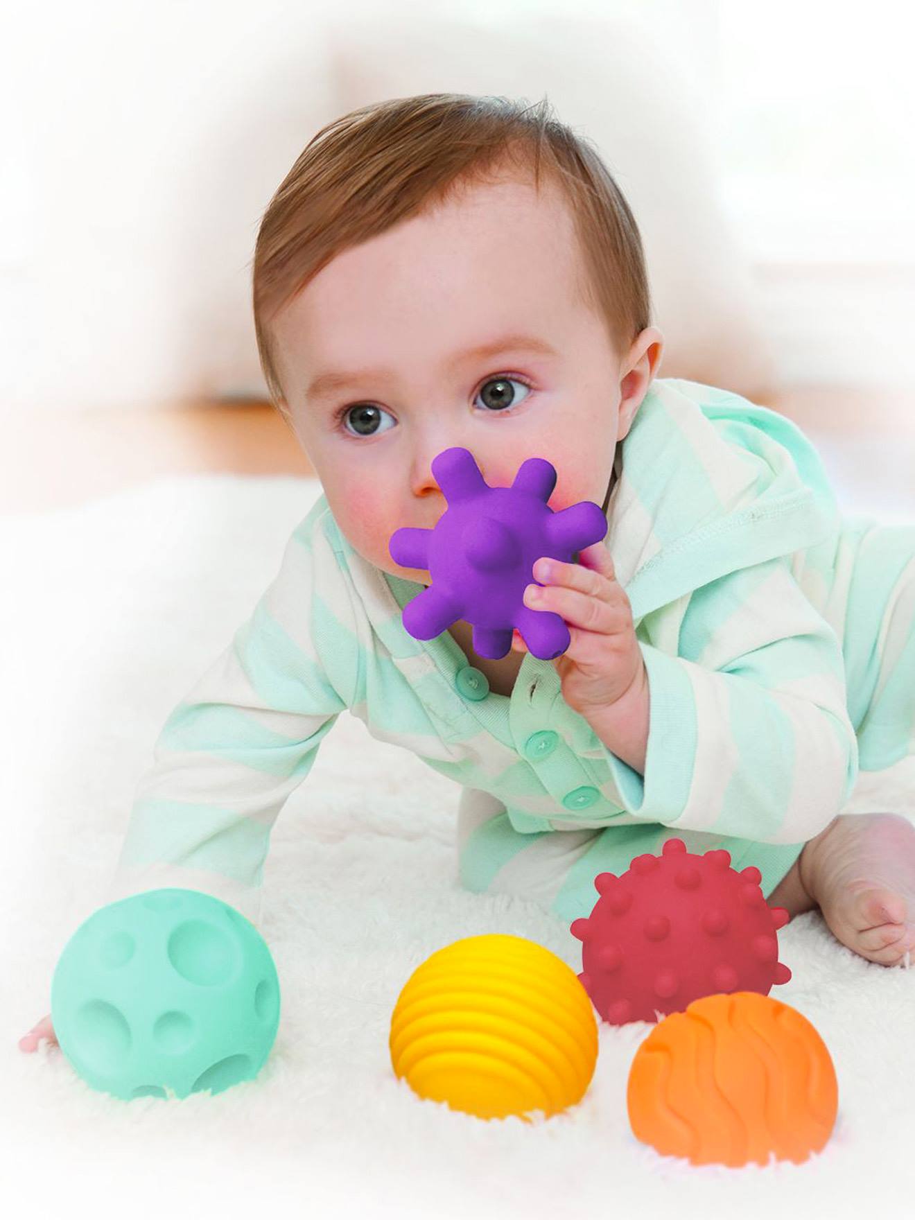 Balles sensorielles à main pour bébé, 6 pièces, jouets sensoriels éducatifs  précoces, adaptés aux enfants en bas âge, filles et garçons - AliExpress