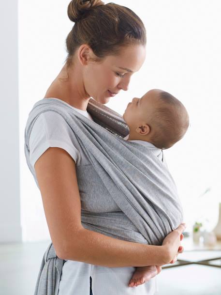 Echarpe de portage vertbaudet BEIGE+GRIS CHINE PUCE - vertbaudet enfant 