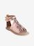 Sandales fille en cuir ARGENT MULTICO+Blanc+NOIR+ROSE FUCHSIA+ROSE PALE METALISE - vertbaudet enfant 