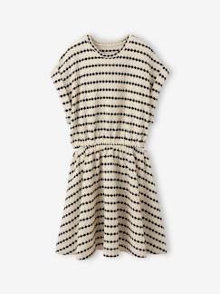 -Robe maille fantaisie ajourée côtés fille JONEN