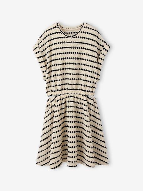 Fille-Robe maille fantaisie ajourée côtés fille JONEN