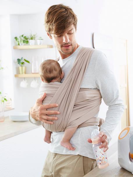 Echarpe de portage vertbaudet BEIGE+GRIS CHINE PUCE - vertbaudet enfant 