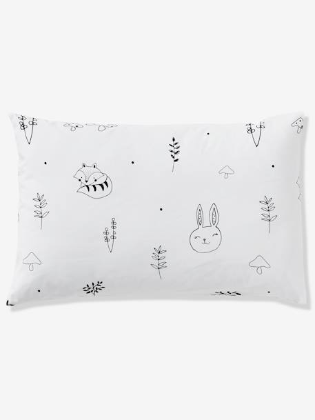 Taie D Oreiller Bebe Foret Magique Oeko Tex Blanc Noir Linge De Maison Et Decoration