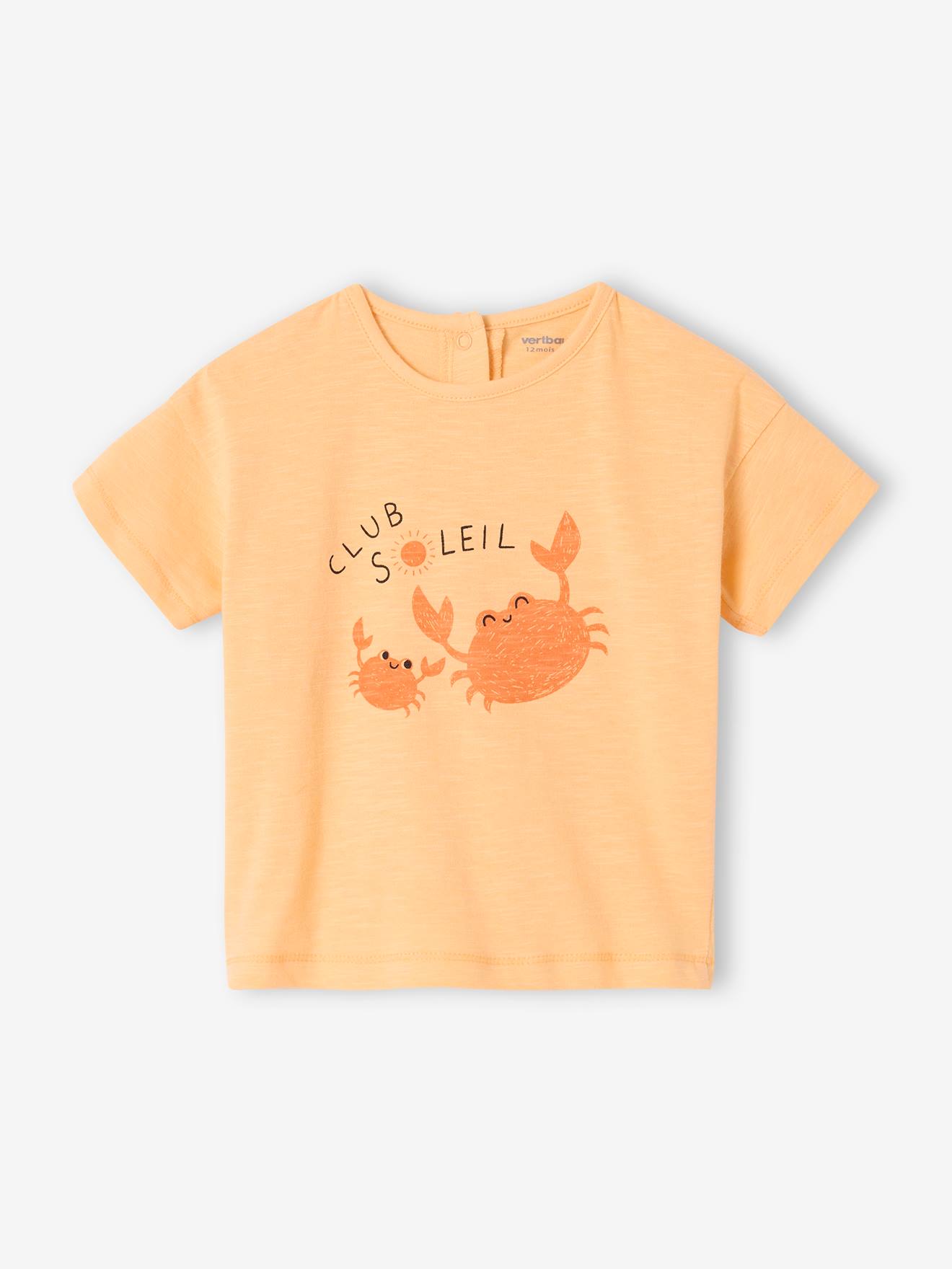 Vertbaudet 'Zeedieren' Baby T-shirt Met Korte Mouwen Abrikoos