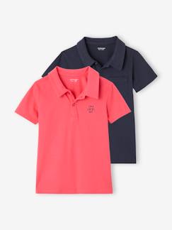 Garçon-T-shirt, polo, sous-pull-Lot de 2 polos garçon unis manches courtes