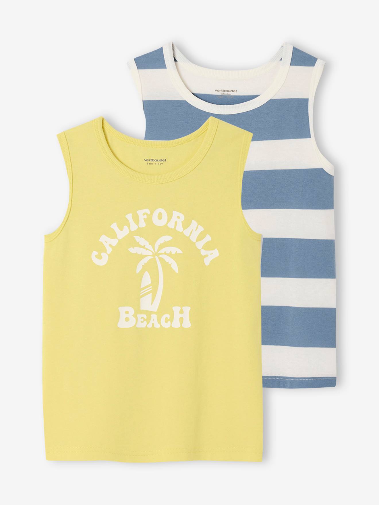 Vertbaudet Set Van 2 Tanktops Voor Jongens Veel Geel