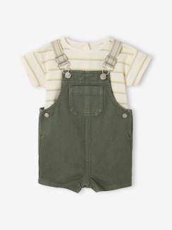 Bébé-Ensemble-Ensemble t-shirt rayé et salopette bébé
