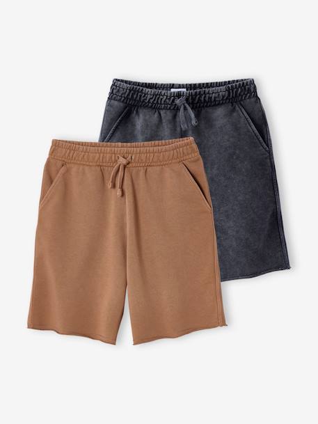 Garçon-Lot de 2 bermudas effet délavé JONEN