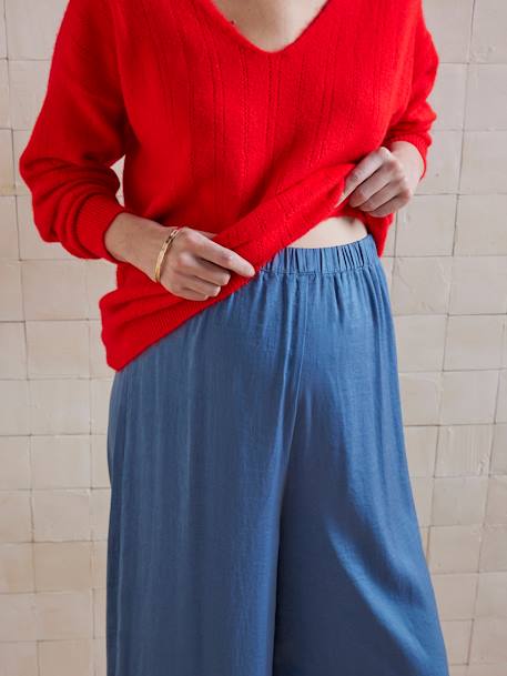Pantalon fluide et large de grossesse bleu jean+noir+olive - vertbaudet enfant 