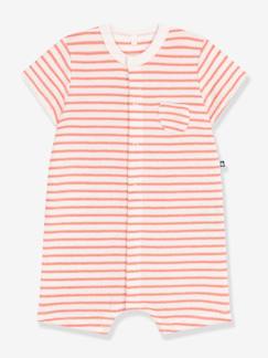 Bébé-Salopette, combinaison-Combicourte bébé en coton éponge rayée PETIT BATEAU
