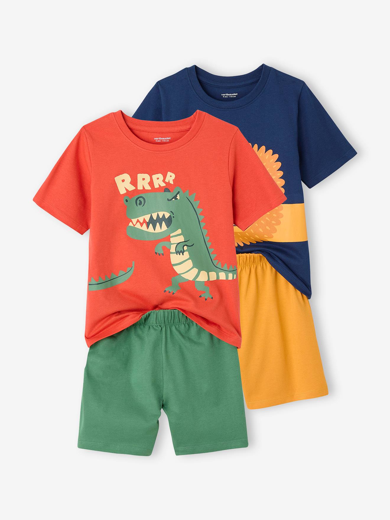 Vertbaudet Set Van 2 Pyjamashorts Met Dieren Voor Jongens Meerkleurig