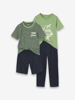 -2er-Set Jungen Schlafanzüge mit Recycling-Baumwolle, kurz & lang