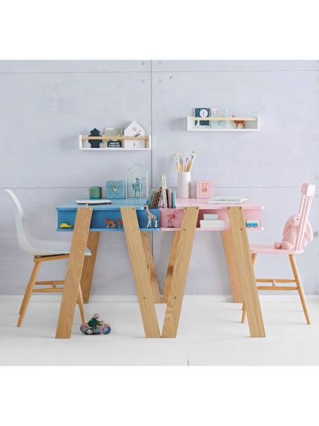 Set van 2 boekenkastjes WIT/HOUT - vertbaudet enfant 