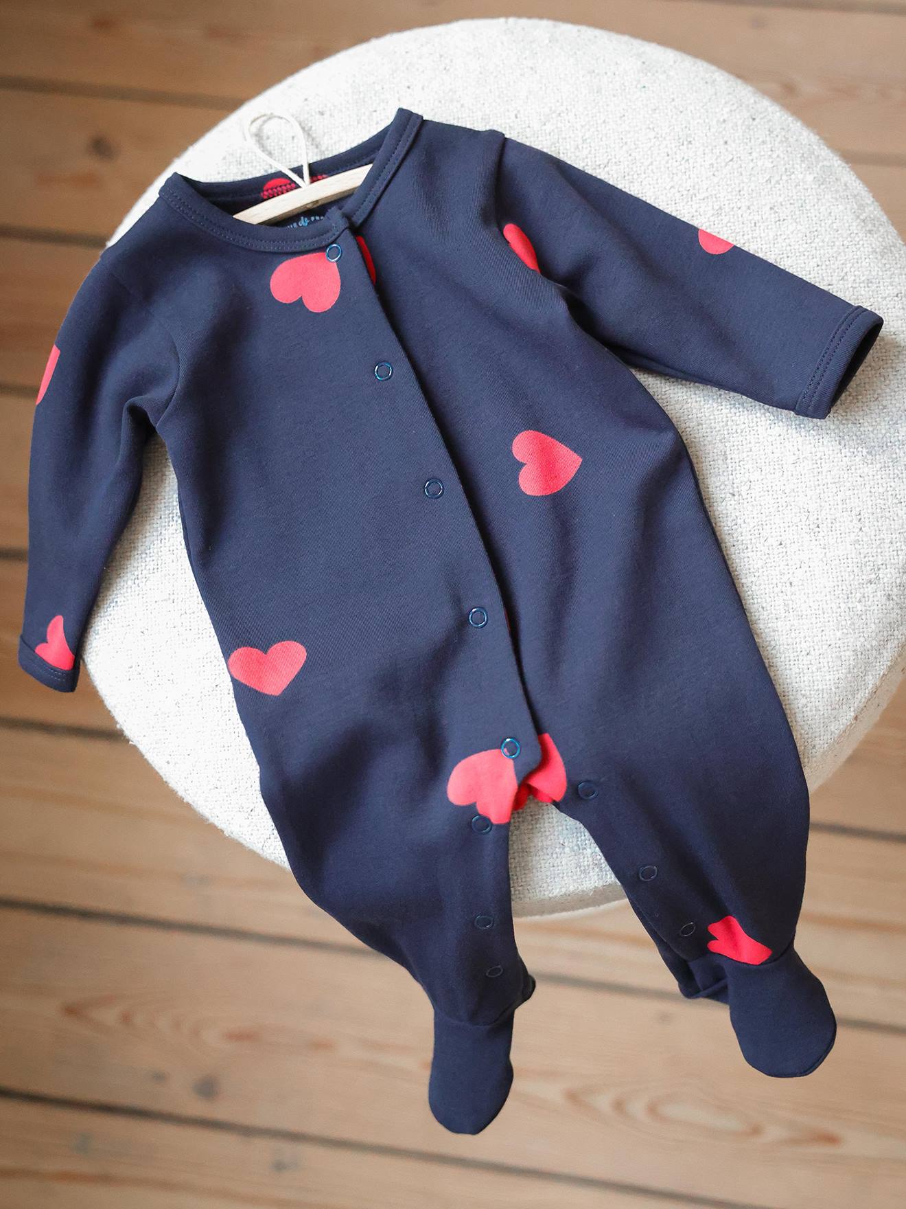 Fluwelen Slaapzak "Mon Coeur" Envie De Fraise Marineblauw