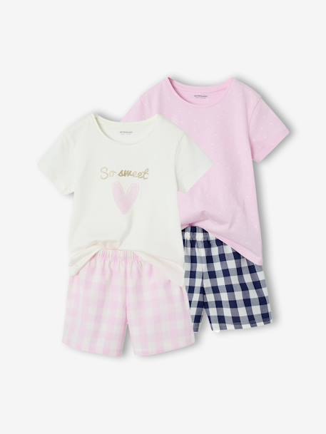 Fille-Lot de 2 pyjashorts en popeline fille