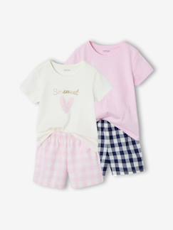 -Set van 2 pyjama shorts in popeline voor meisjes