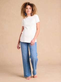 Zwangerschapskleding-Zwangerschapsjeans met brede pijpen en naadloze bandeau ENVIE DE FRAISE