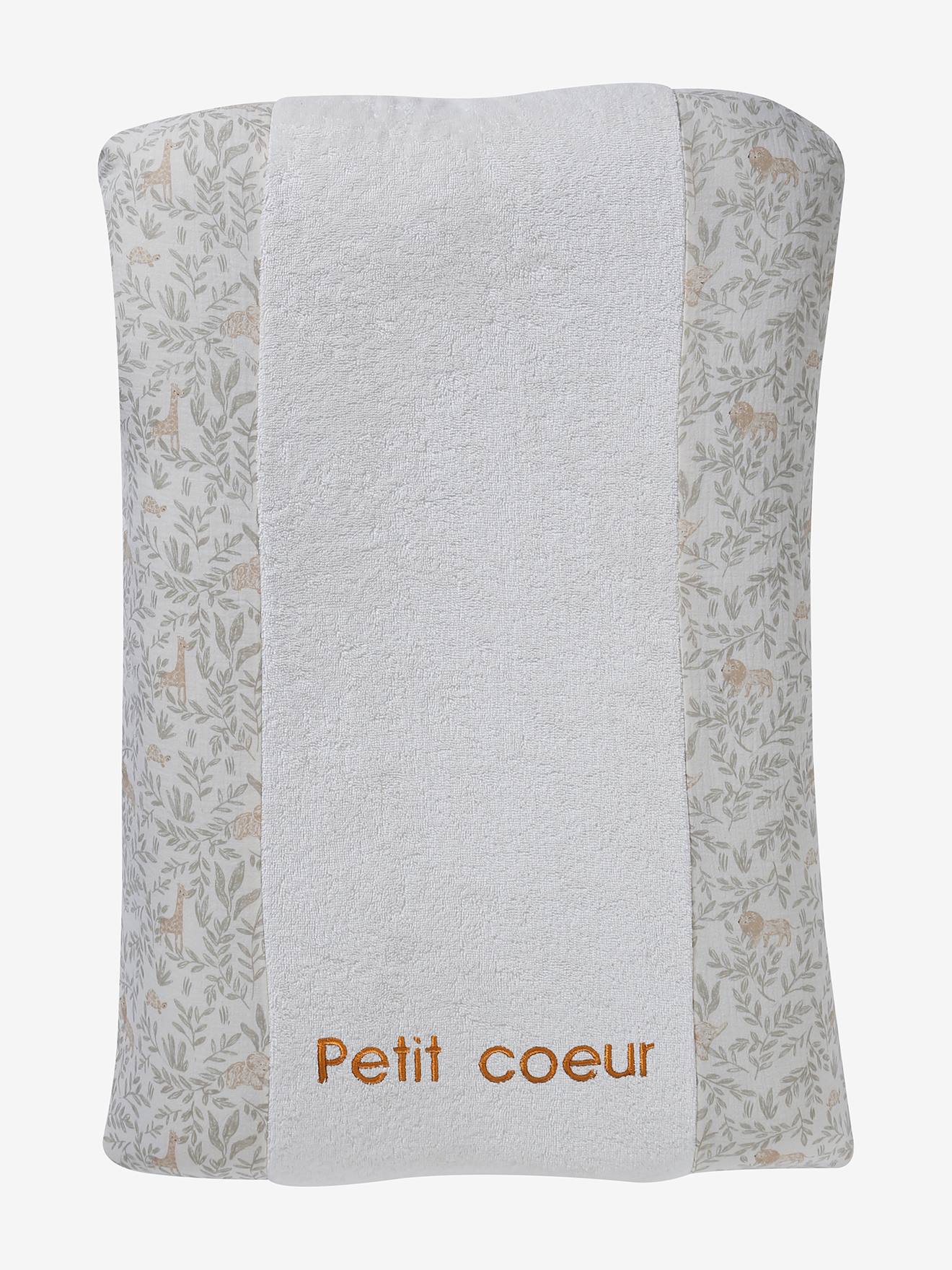 Vertbaudet Hoes Voor Aankleedkussen Gemaakt Van Katoengaas/badstof Beige, Bedrukt