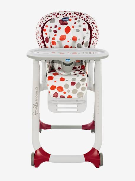 Chaise haute évolutive CHICCO Polly Progres5 Gris+Imprimé rouge - vertbaudet enfant 