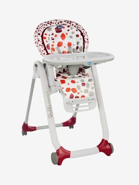 Chaise haute évolutive CHICCO Polly Progres5 Gris+Imprimé rouge - vertbaudet enfant 